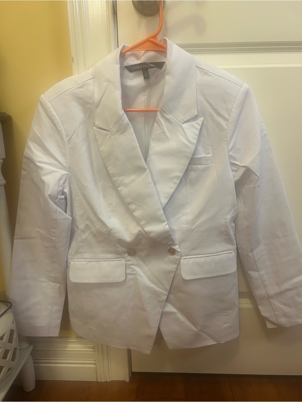 Kate & Mallory White Double-Breasted Suit Jacket